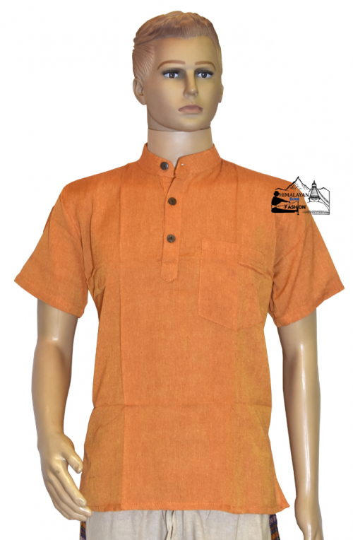 orange100-percent-cotton-half-sleeve-kurta-shirt-for-men